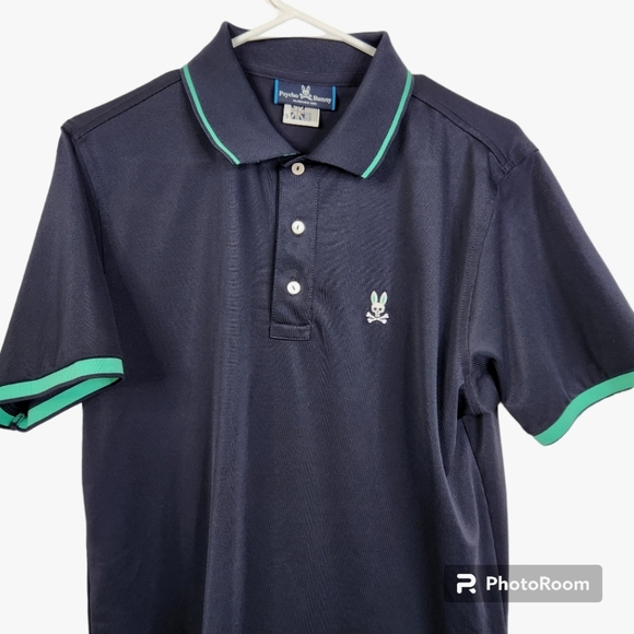 Psycho Bunny 🐰 Men's Short Sleeve Polyester Spandex Blend Polo Size 5/Medium - Picture 3 of 5